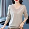 Herbst Damen Übergröße Pullover Locker V-Ausschnitt Strickware Strass Pullover Strickoberteil Stretch Jumper