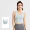 Women's Square Neck Sports Bra Padded Workout Crop Tank Top with Built-in Bra for Yoga Gym Fitness Running
