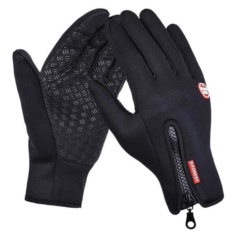 Winter Mens Gloves Warm Touchscreen Sport Fishing Splash-proof Skiing Army Biking Snowboard Nonslip Zipper Women Gloves