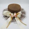 Breathable Lace Sunshade Cap Butterfly Knot Straw Beach Hat Fashion Summer Sun Hat  Outdoor