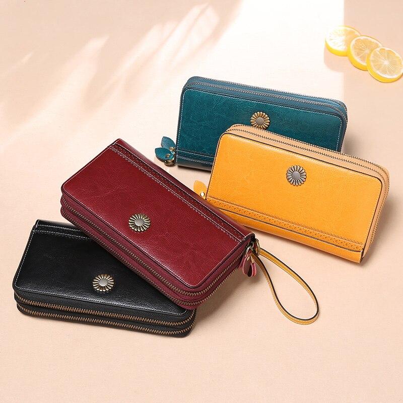 Portofele Zency din piele naturală 2021, noua modă de lux pentru femei, posetă pentru multe departamente, poșetă lungă de mare capacitate pentru doamne.