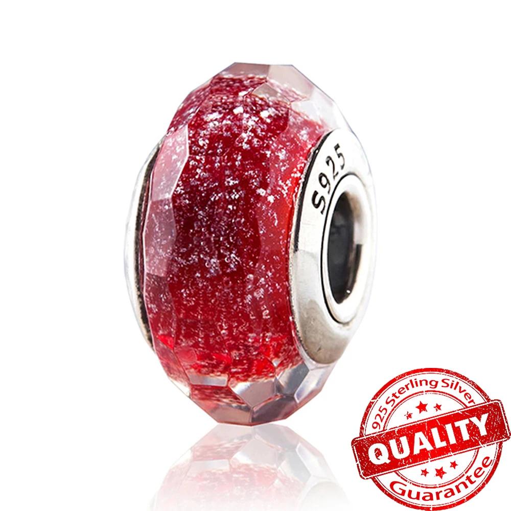 New Copper Colorful Flower Murano Glass Charm Fit Original Bracelet Necklace Heart Murano Glass Diy Fine Jewelry