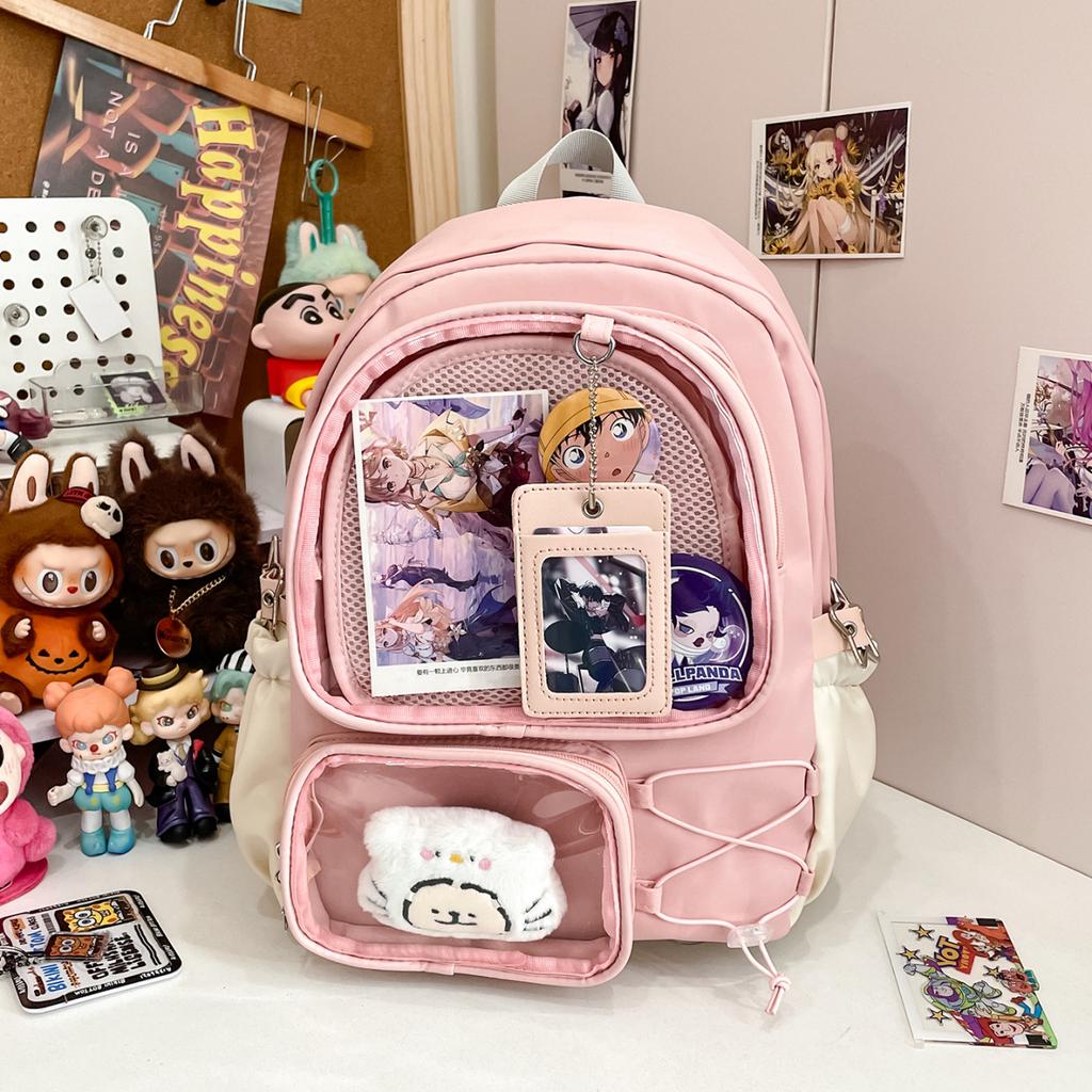 ins wind star schoolbag pain bag female large capacity high value junior high school students ultra light backpack new
