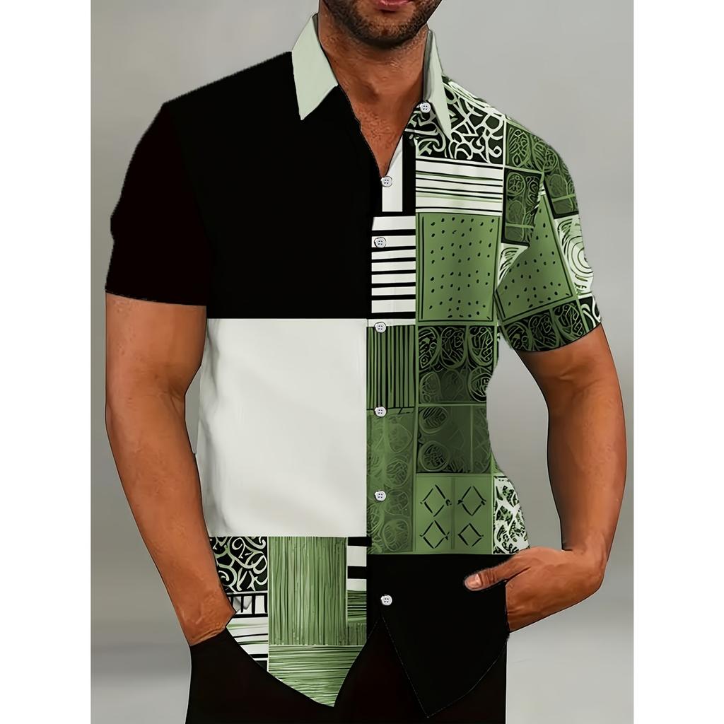 Men's Geometric Pattern Casual Shirt Casual Shirt