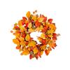 50cm Autumn Maple and Currant Artificial Leaf Wreath with Mixed Leaf Shapes and Berry Accents for Seasonal Home Decoration