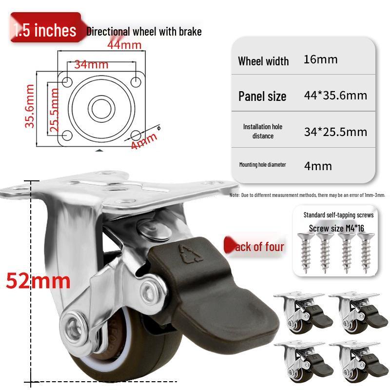 Ultra-Quiet Universal Small Trolley Load-Bearing Swivel Caster for Furniture
