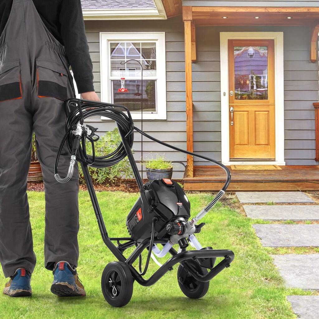 Stand Airless Paint Sprayer, 750W 3000PSI High Efficiency Electric Airless Sprayer With Cart, Fine And Even Painting Effect, Paint Sprayers for Home