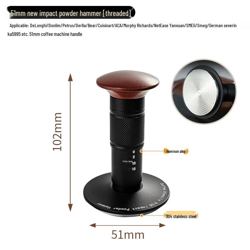Impact Powder Hammer Coffee Tamper with Balanced Springback - Available In 51/53/58mm
