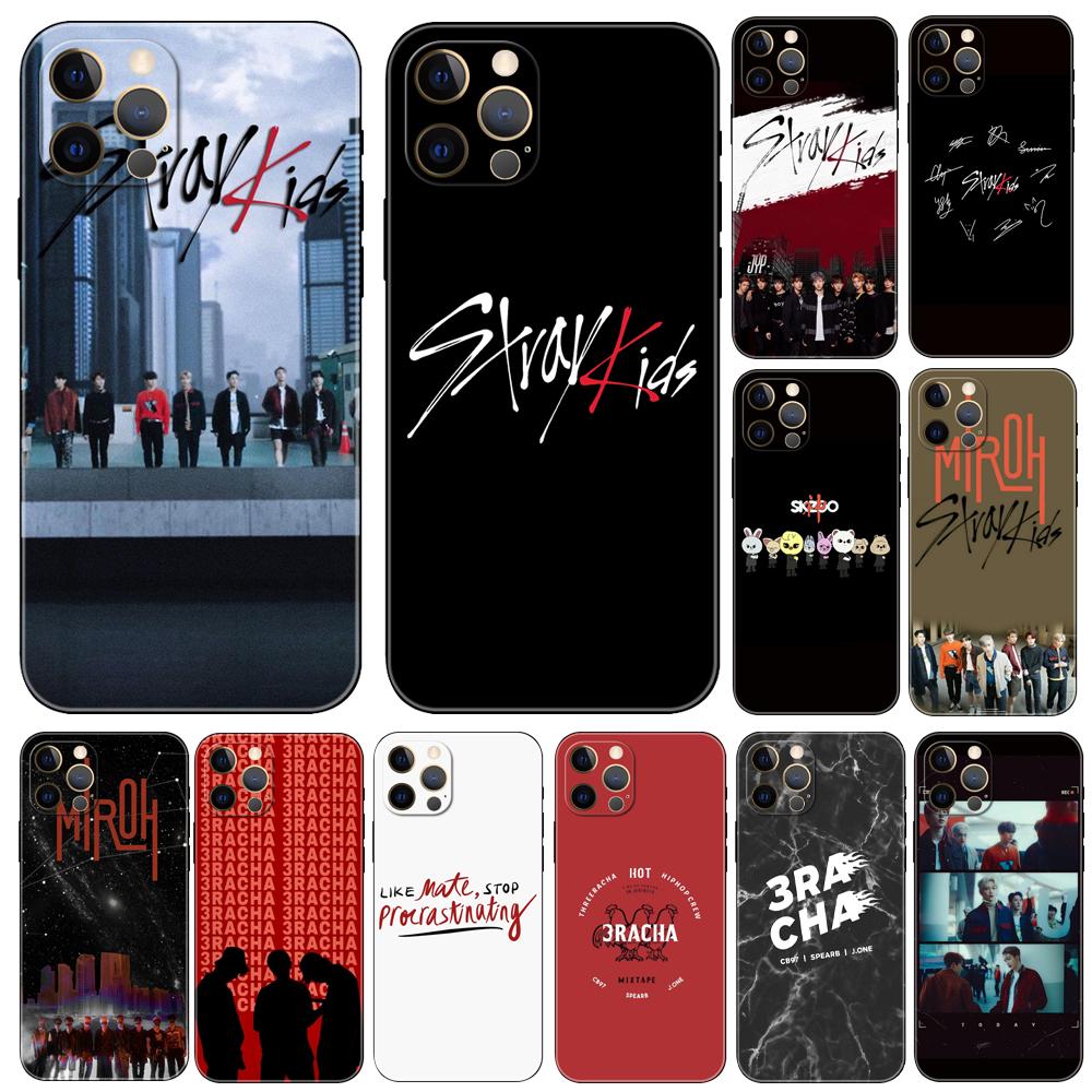 

Чехол для телефона Stray Kids 3RACHA для iPhone 5 5S 2020se 6 6s 7 8 plus x 10 XR XS 11 12 13 mini pro MAX, черная задняя крышка из ТПУ