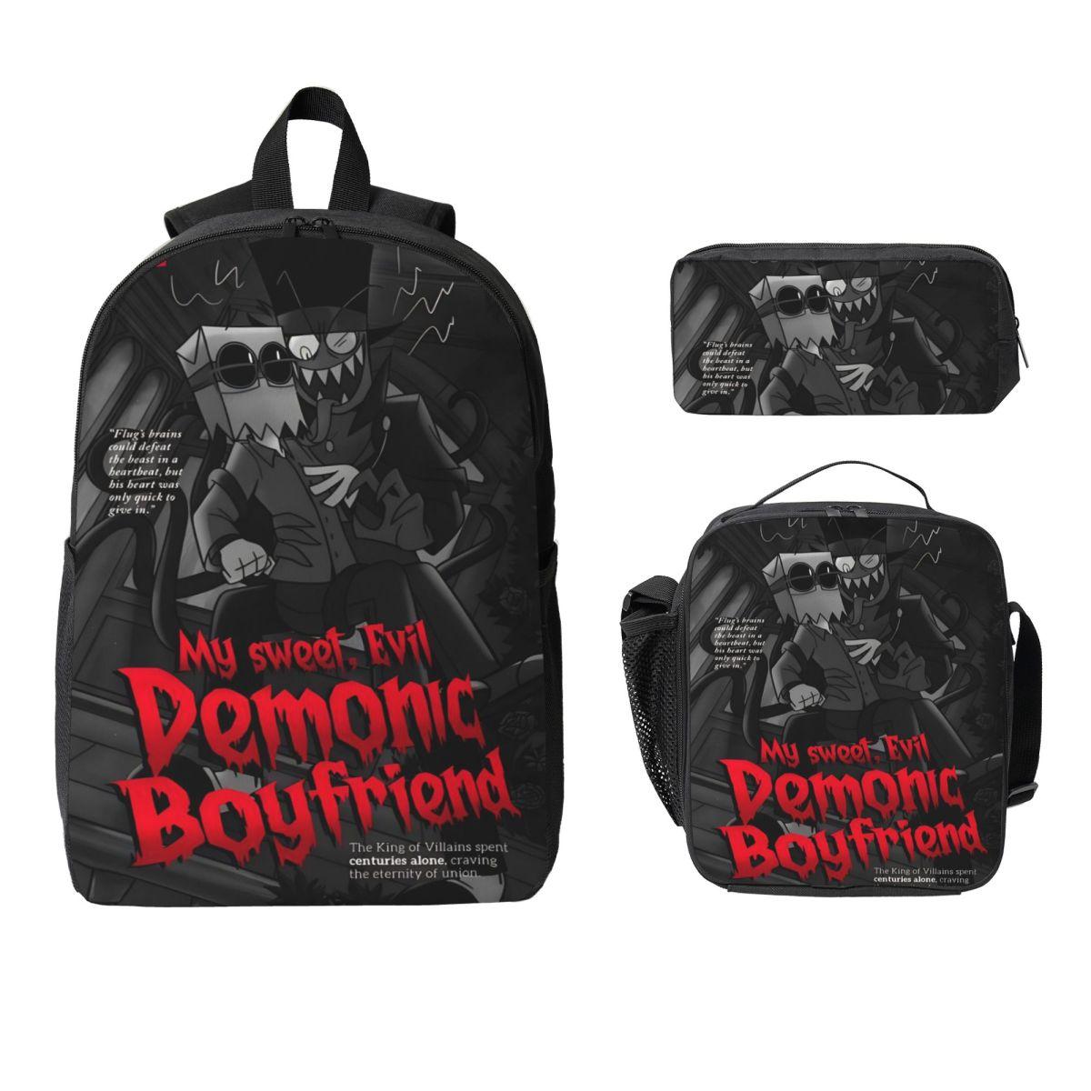 Ensemble de 3 pièces Sac à dos Comique Maléfique pour Garçon Fille Sacs à Crayons Sacs à Dos avec Boîte à Lunch Pour Étudiants Sac à Dos Journalier