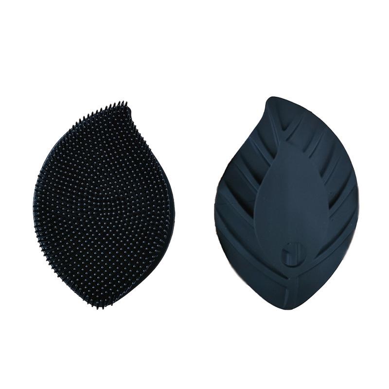 Portable Silicone Leaf Loofah Bath Brush - Soft Handheld Body Scrubber