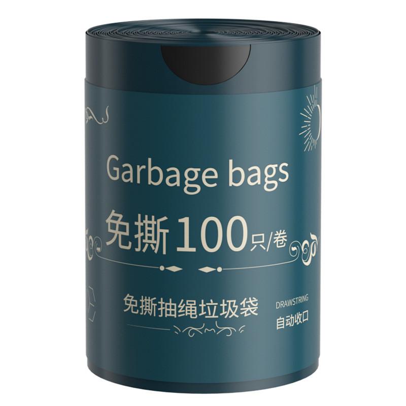 Kitchen Trash Bag With Drawstring Pe Material For Household Use And Waste Disposal