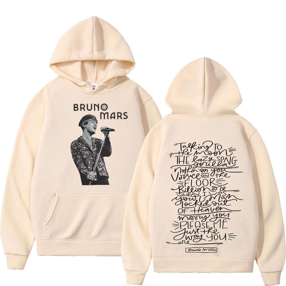 Bruno Mars The Romantic Tour 2026 Bluza z nadrukiem Męska Damska Vintage Hip-hop Pulower Jesień i Zima Luźne Codzienne Bluzy