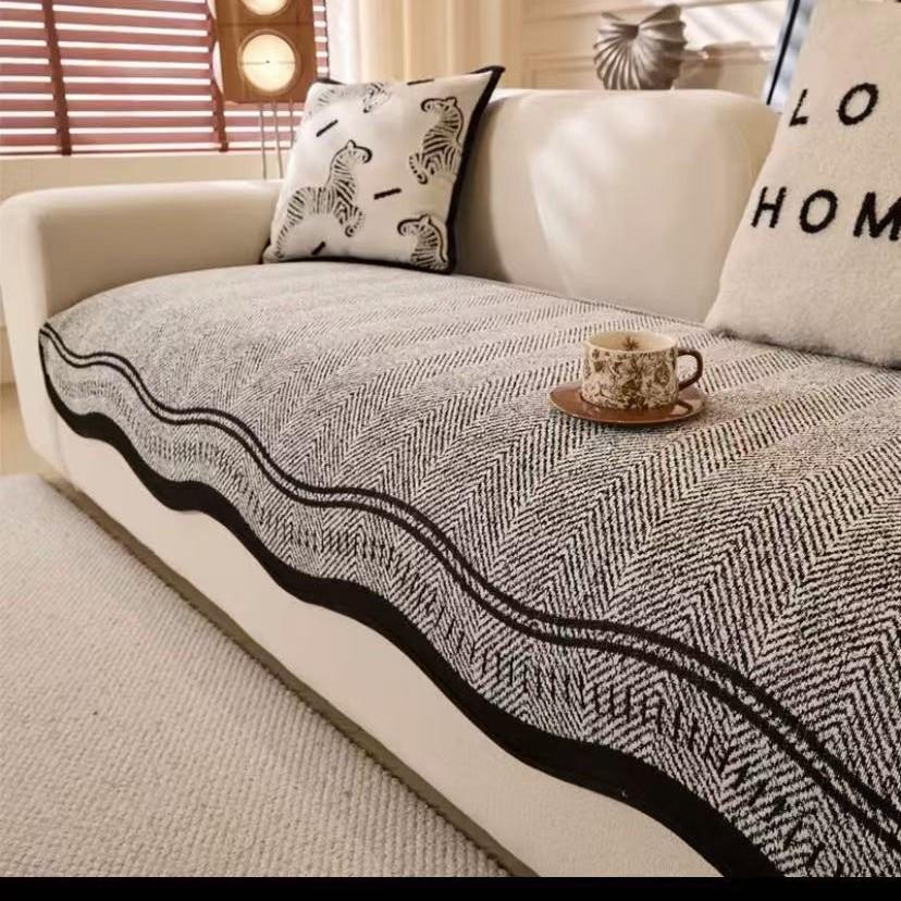 Premium Special-Shaped Sofa Cushion Autumn And Winter  New Four-Season Universal Fixed Non-Slip Straight Row Leather Sofa Seat Cushion Cloth