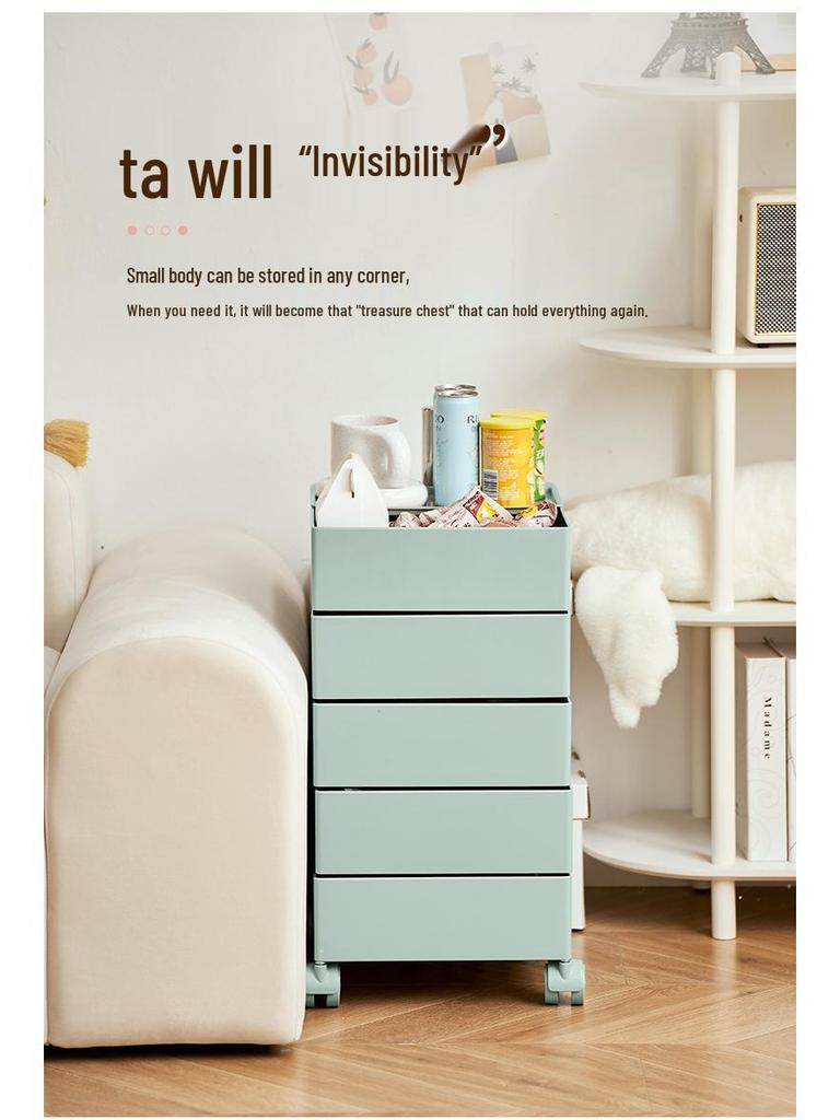 Nordischer rotierender Aufbewahrungsschrank: Verstellbarer Nachttisch & Kosmetik-Organizer