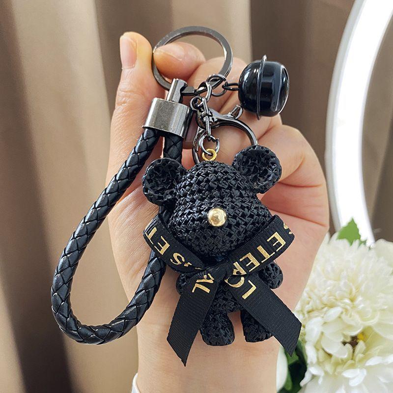 Cute Cartoon Bow Tie Bear Keychain Couple Bag Pendant Keychain School Bag Pendant Doll Mobile Phone Doll Pendant Car Keychain