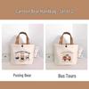 Bear Canvas Tote: Women's Versatile Printed Handbag, Portable Student Lunch and Work Bag.