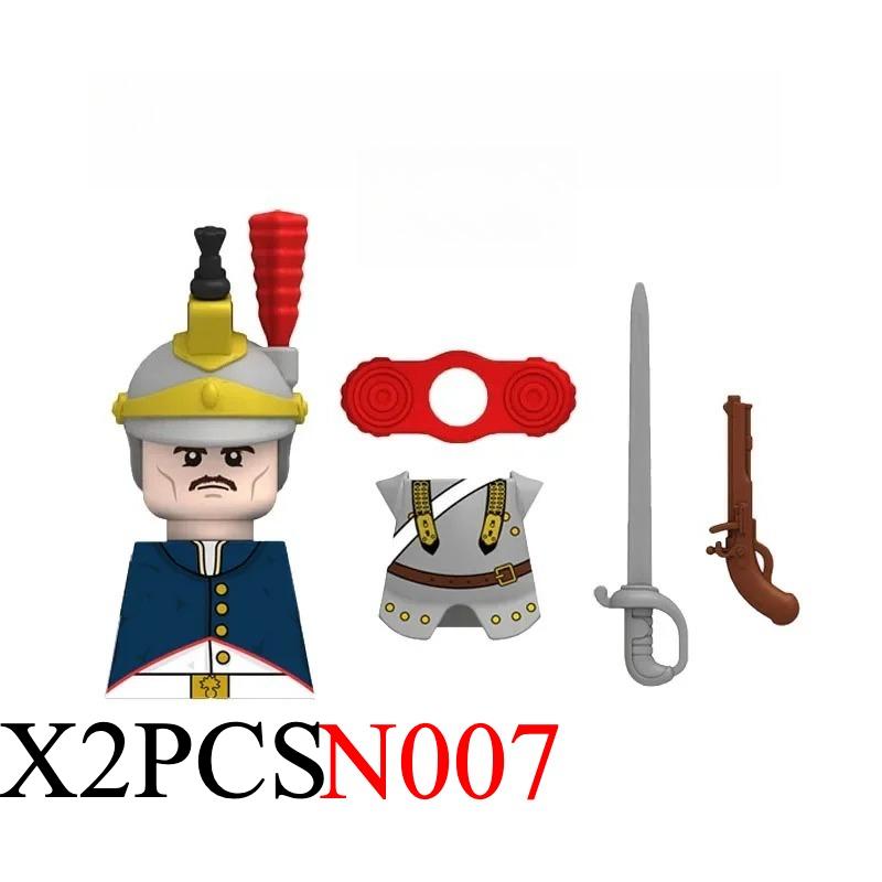 Medieval Napoleonic War Soldiers Figures Military MOC Building Block Knights British French Fusilier Rifles Weapon Kids Toy B08
