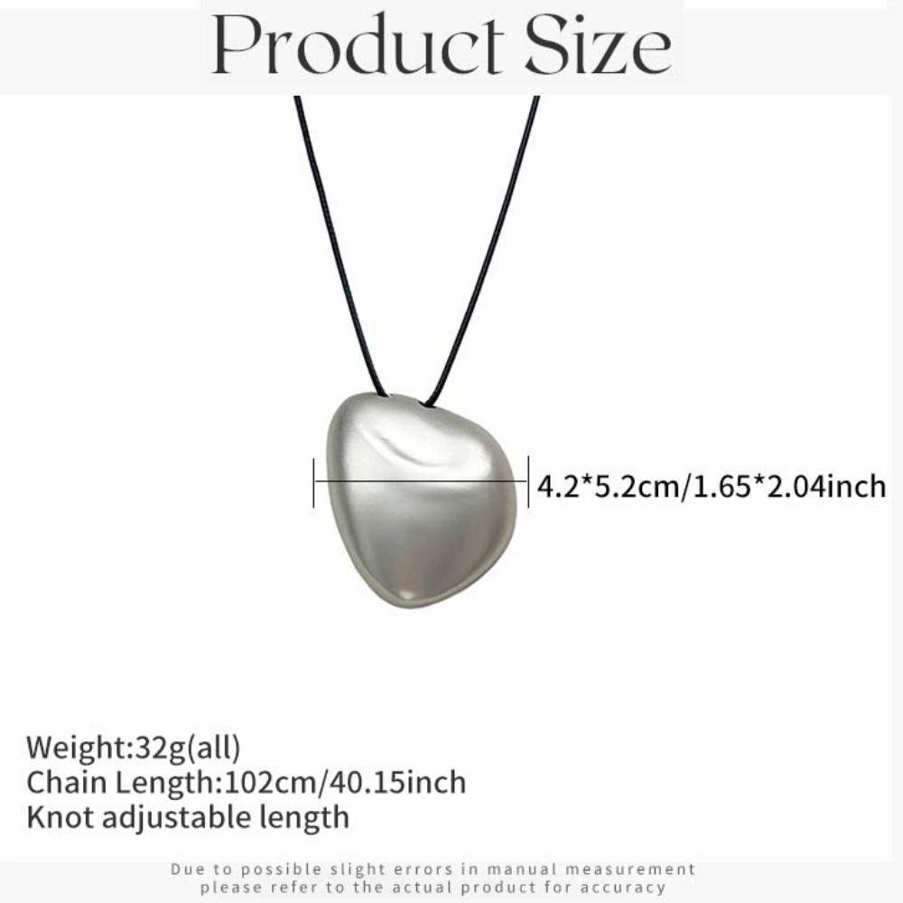 Gold Silver Irregular Necklace Matte Metal Long Sweater Chain  Jewelry Accessories