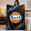 Gulf Print Flannel Blanket Cozy Lightweight Plush Throw Blanket For Bed Sofa Household Use
