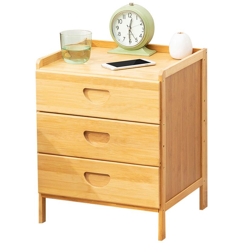 Simple solid wood bedside table, multi-layer drawer small cabinet, light luxury storage cabinet, simple bedside storage cabinet