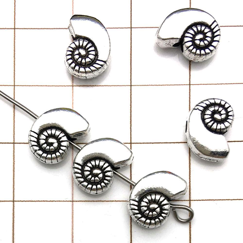 30-Piece Antique Silver Ocean-themed Spacer Beads & Charms Set for DIY Jewelry