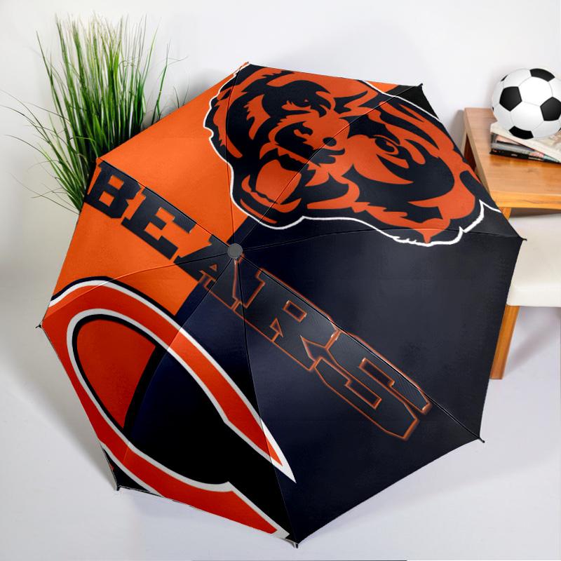 Chicago Bears Umbrella - Automatic Open/Close, Compact 8-Rib Lightweight Umbrella Essential for outdoorPicnic Accessory Fan Gifts