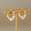 European and American personalized light luxury exquisite pearl circle earrings retro elegant Shu Xiaoxiangfeng design earrings
