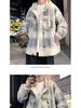 Men's Hooded Plaid Cotton Jacket - Spring/Autumn/Winter Workwear for Youth Students