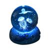 Cosmic 3D Crystal Ball Night Light with Seven-Color Resin Base