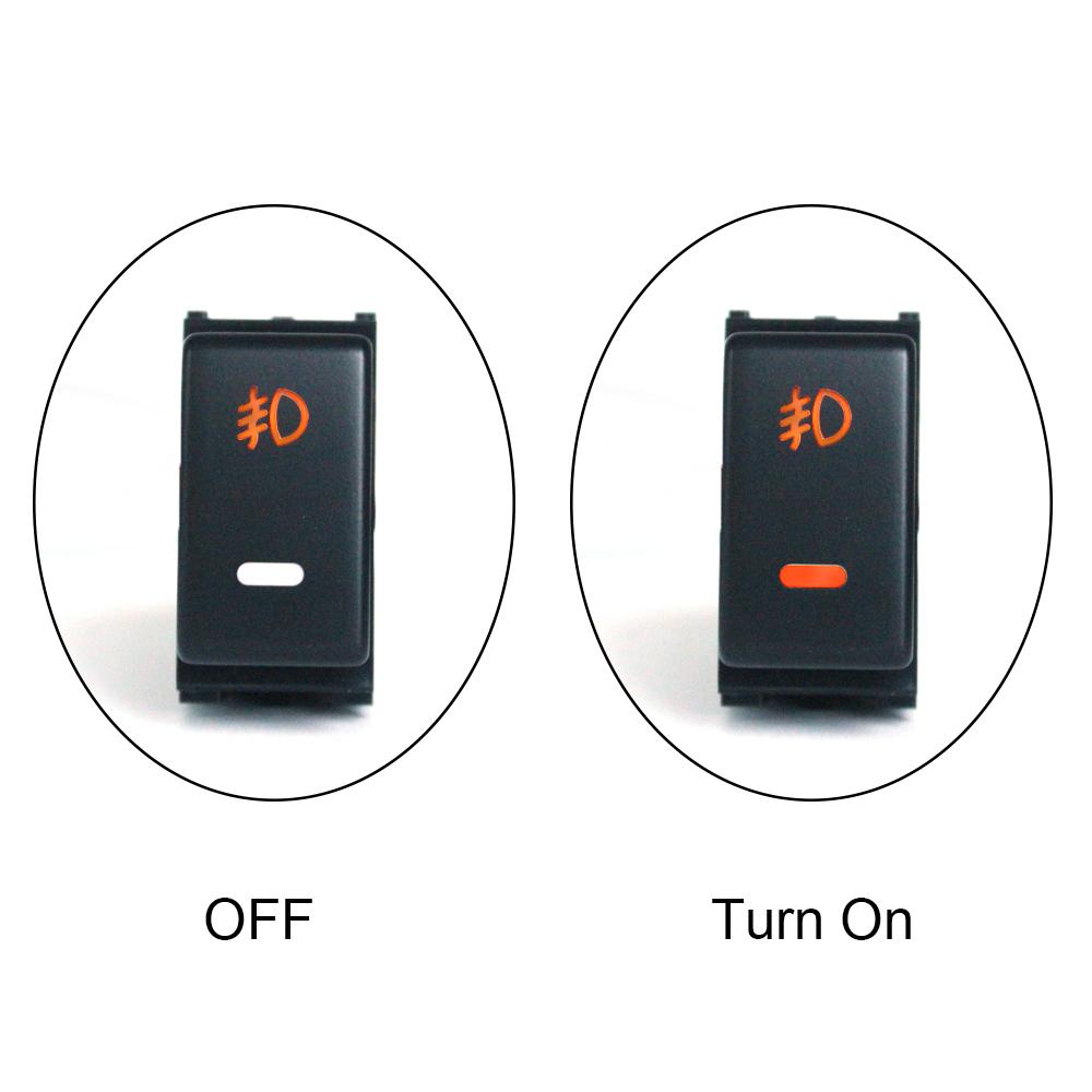 1PC Orange Led Button Switch with Wiring Connector for Nissan Navara NP300 X-Trail Pathfinder 12V Switches4