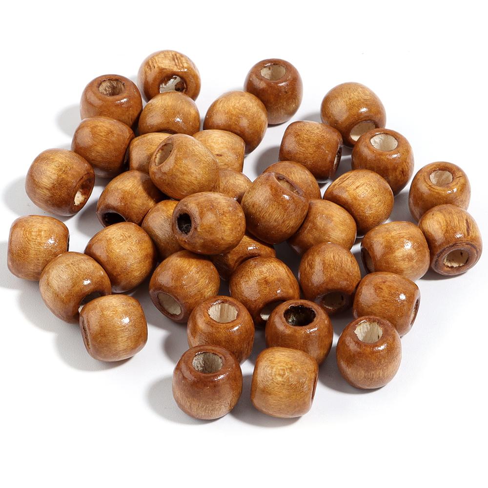Natural Wooden Beads Colorful Eco-Friendly High Quality Large Hole Loose Beads DIY Handmade Bracelet Necklace Toy Accessories
