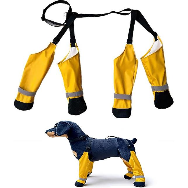 Dog Waterproof Leggings with Boots - Windproof & Anti - Dirty Pet Foot Covers for Small to Large Dogs(M) S