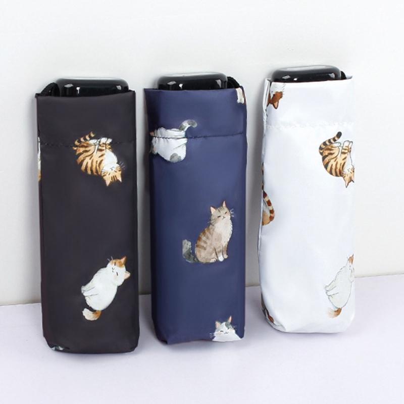 Cartoon Umbrella Adorable Kitten Print For Outdoor Travel And Daily Use Cartoon Kitten Print