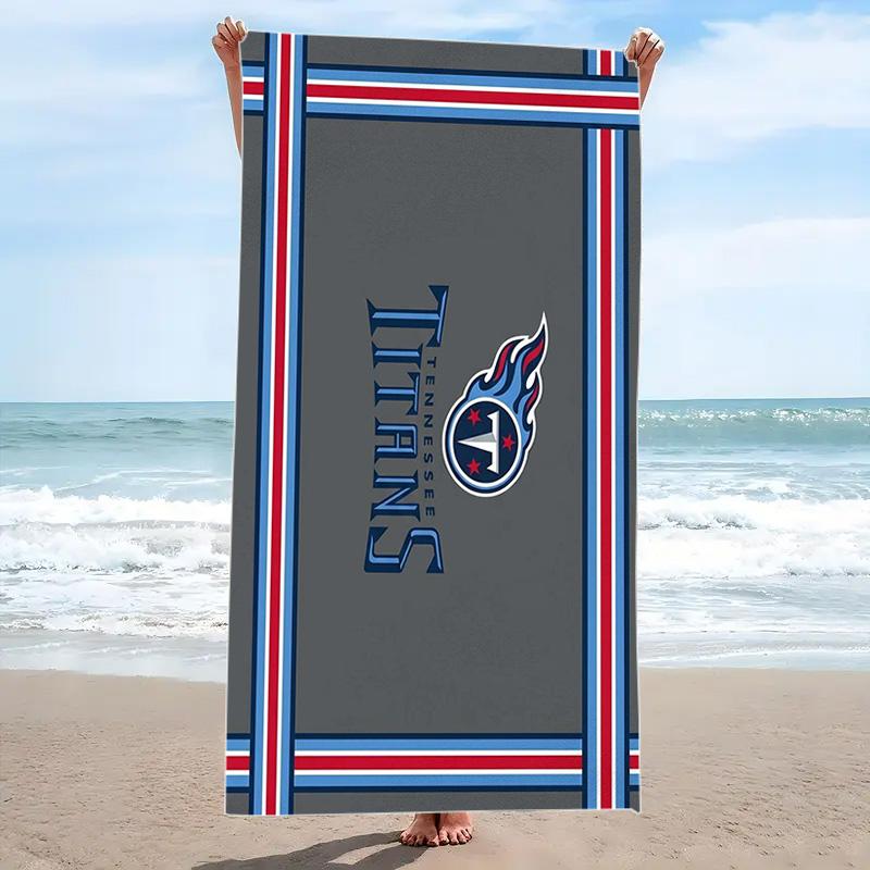 Tennessee Titans Print Beach Towel, Large Soft Quick Dry Towel for Beach Camping Swimming