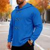 Men S Hooded Trench Coat Double Breasted Solid Color Casual Loose Fit European Size