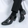 New Men's Pointed Colours Rivet Slip On Patent Leather Height Increasing Shoes Designer Wedding Prom Homecoming Footwear