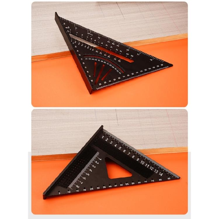 7in Metal Triangle Ruler Measuring Tool 45/90 Degree Carpenter Square Architect Ruler for Man