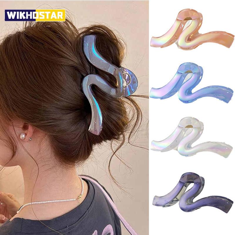 1pc New High-end Pearl Wave Clip, Shark Clip, Large Hair Clip, Back of Head Hair Clip, Hair Accessory