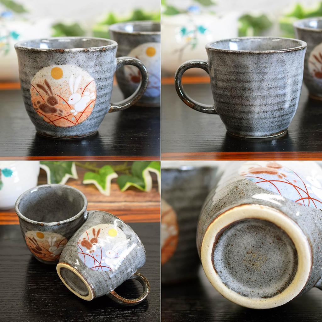 Sada stylových hrnků Waza no Kura Kutani Ware Hanehusagi Pottery Luxusní značkové nádobí vyrobené v Japonsku