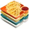 Divided Plates French Fries Square Dumpling Plate With Vinegar Plates Snack Dish 2-Grid Spices Dessert Christmas Tableware Home
