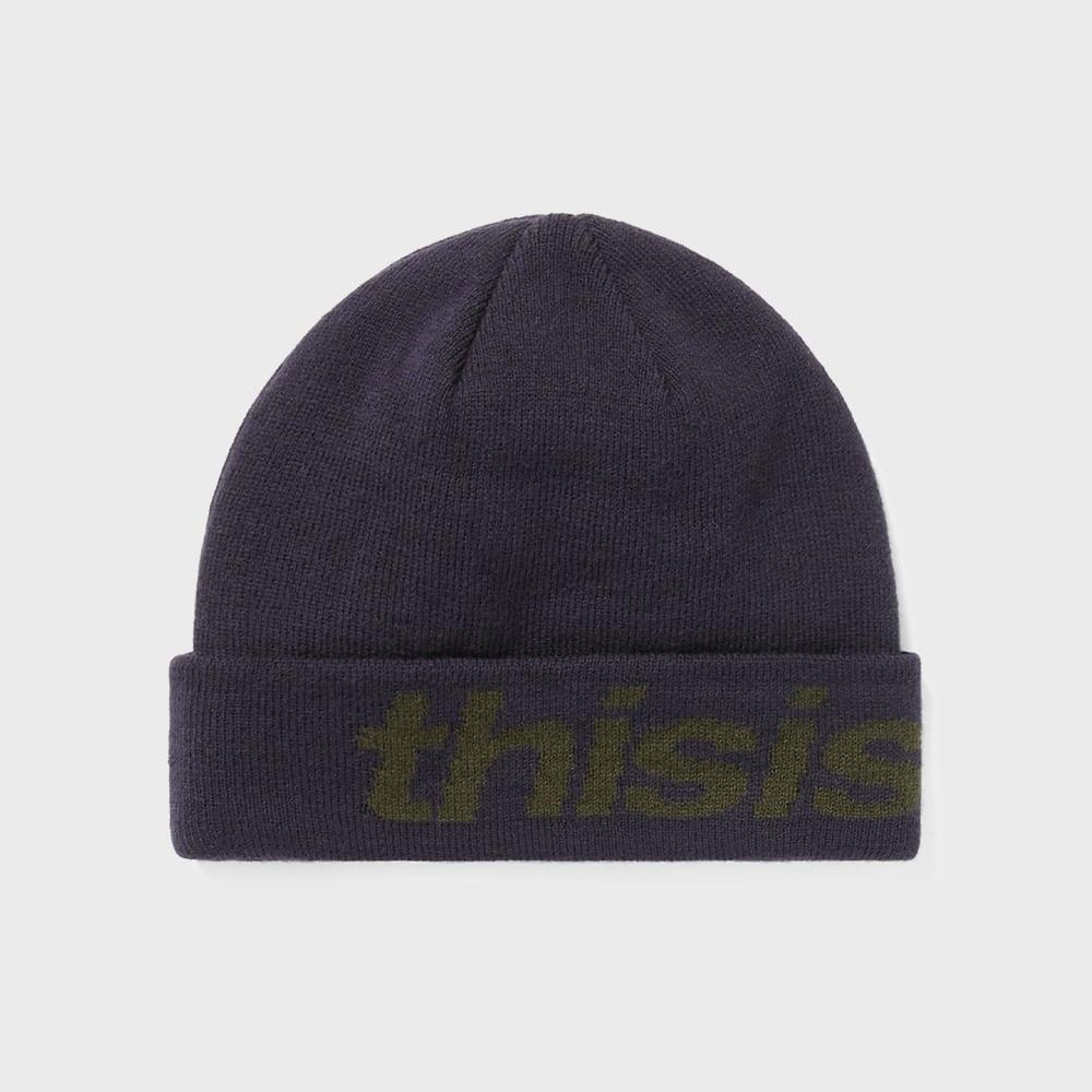 

ThIs Is Never That Hsp Logo Big Cuff Beanie Navy F