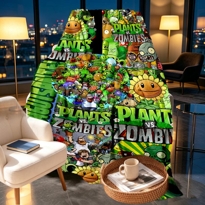 Plants vs. Zombies Print Blanket - Soft & Comfortable, for Bedroom, Travel, Sofa, Home Decoration - Birthday Christmas Gift for Friend