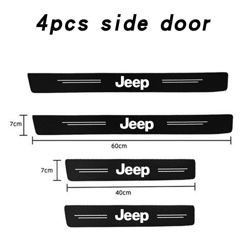 Car Door Sill Carbon Fiber Sticker Threshold Sticker For Jeep TRAILHAWK COMMANDER LIBERTY Wrangler Lanyard Car Accessories