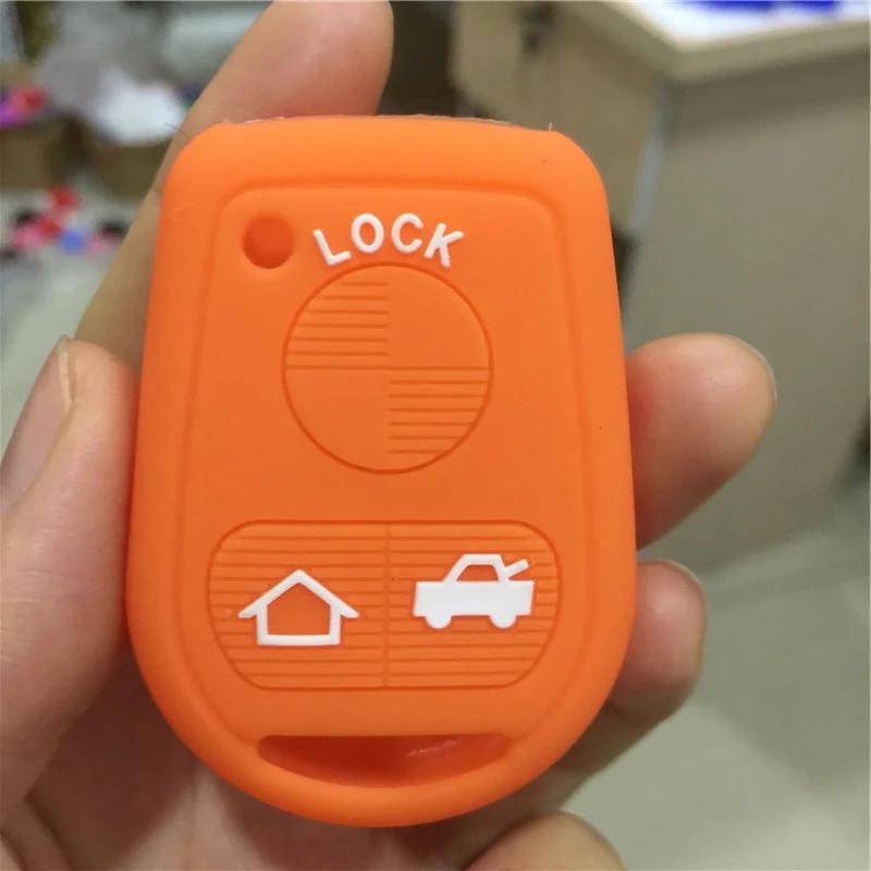 Silicone Rubber Car Key Fob Cover Cap Set Shell Protect Skin For Bmw E31 E32 E34 E36 E38 E39 E46 Z3 Old Remote 3 Buttons Key