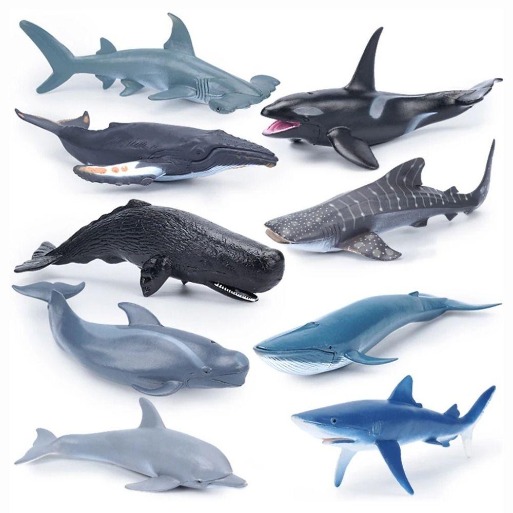 PVC Simulation Sea Life Shark Cachalot Ocean Action Figures Gift Whale Figurines