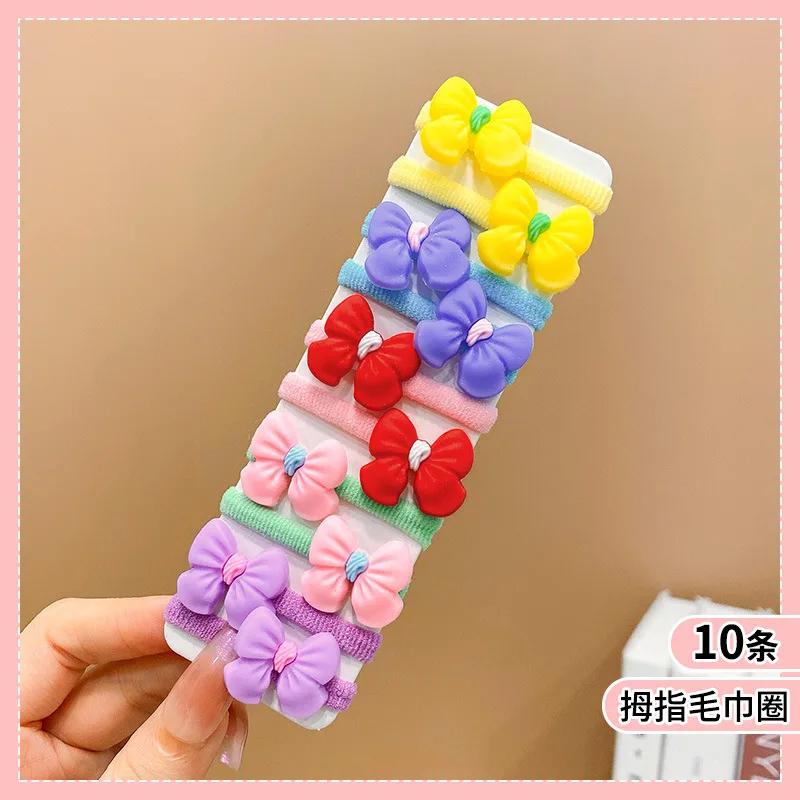 10pcs/Set New Rubber Band for Children Cartoon Hair Band New High Elasticity Sweet Cute Baby Hair Rope Girls Hair Accessories
