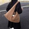 2025 Autumn and Winter New Fashionable and Simple Plush Portable Tote Bag Women's Soft Waxy Large-capacity Commuting Shoulder Armpit Bag