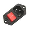 1 X IEC 320 C14 AC Power Inlet Socket with Rocker Switch (250V 10A, Red)