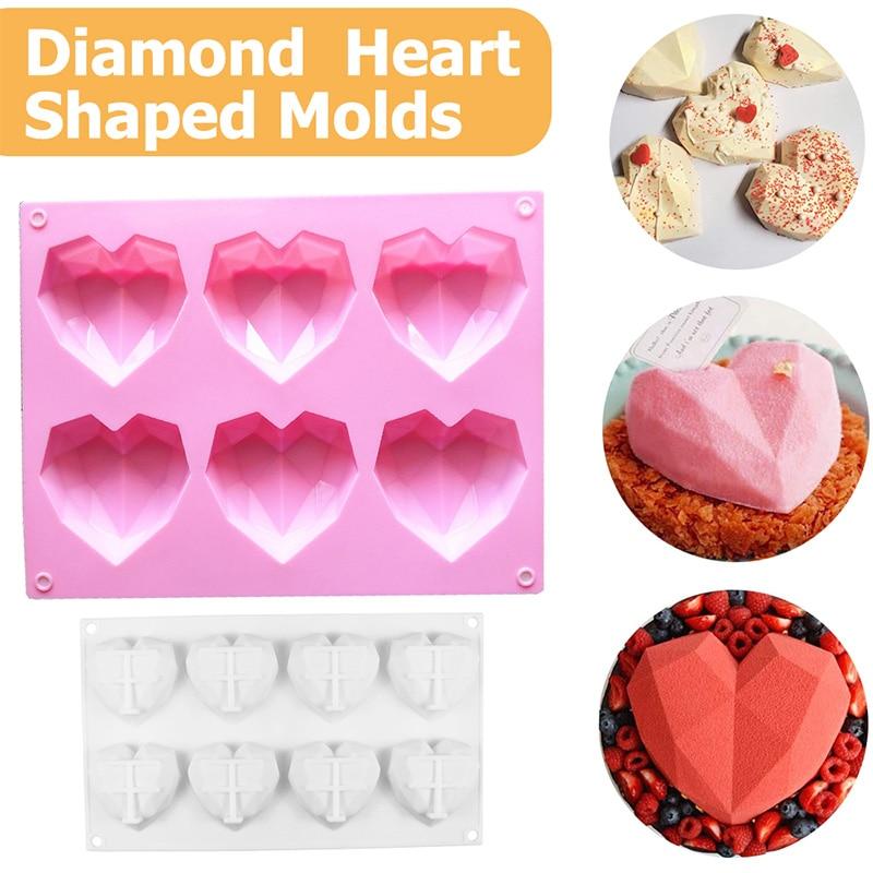 Silicone Molds 3d Diamond Heart Mould Diamond Heart Shape Silicone
